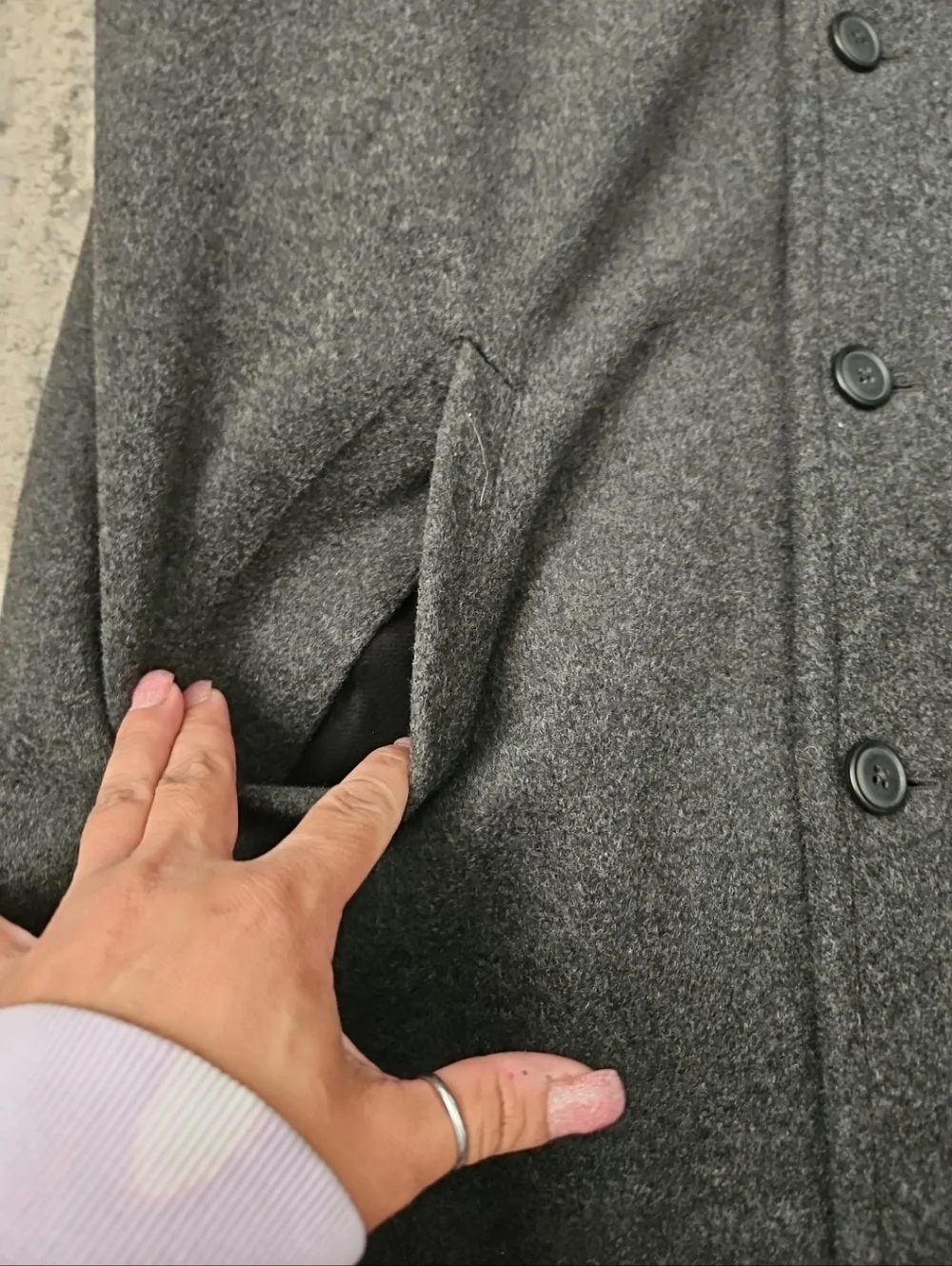 J.Crew Mens Wool Blend Gray Pea Coat  Classic Timeless Closet Staple Outerwear M